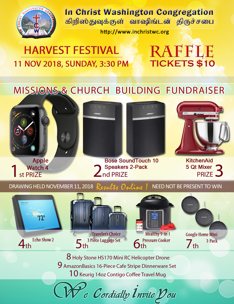 Harvest Festival Raffle Flyer