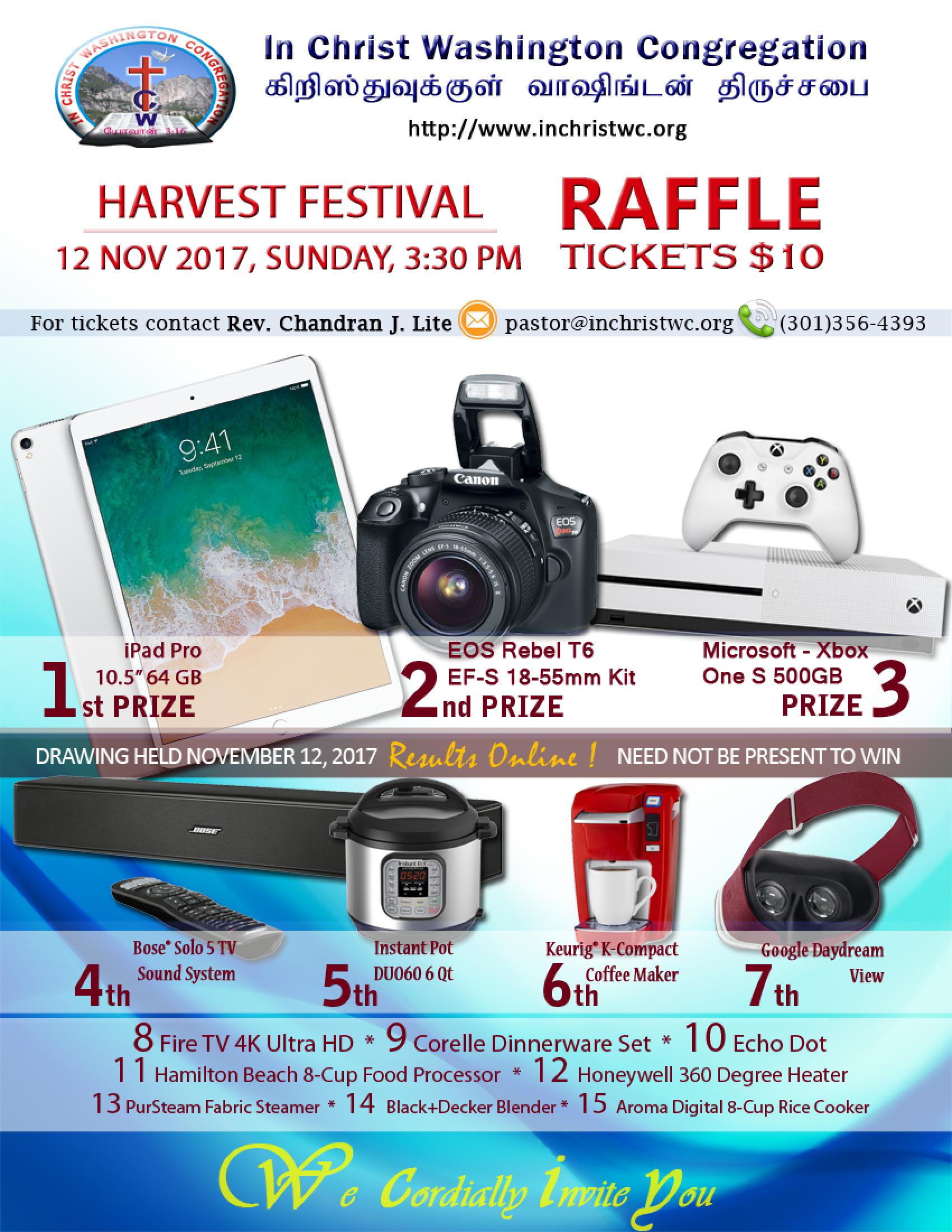 Harvest Festival Raffle Flyer